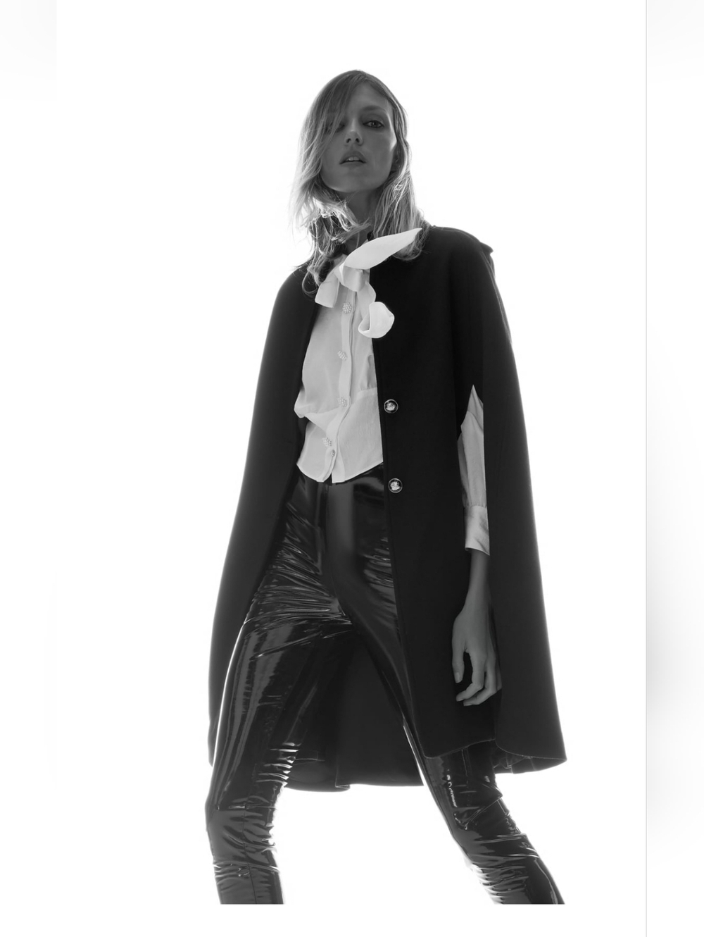 Zara Fall Wool Blend Black Cape XS